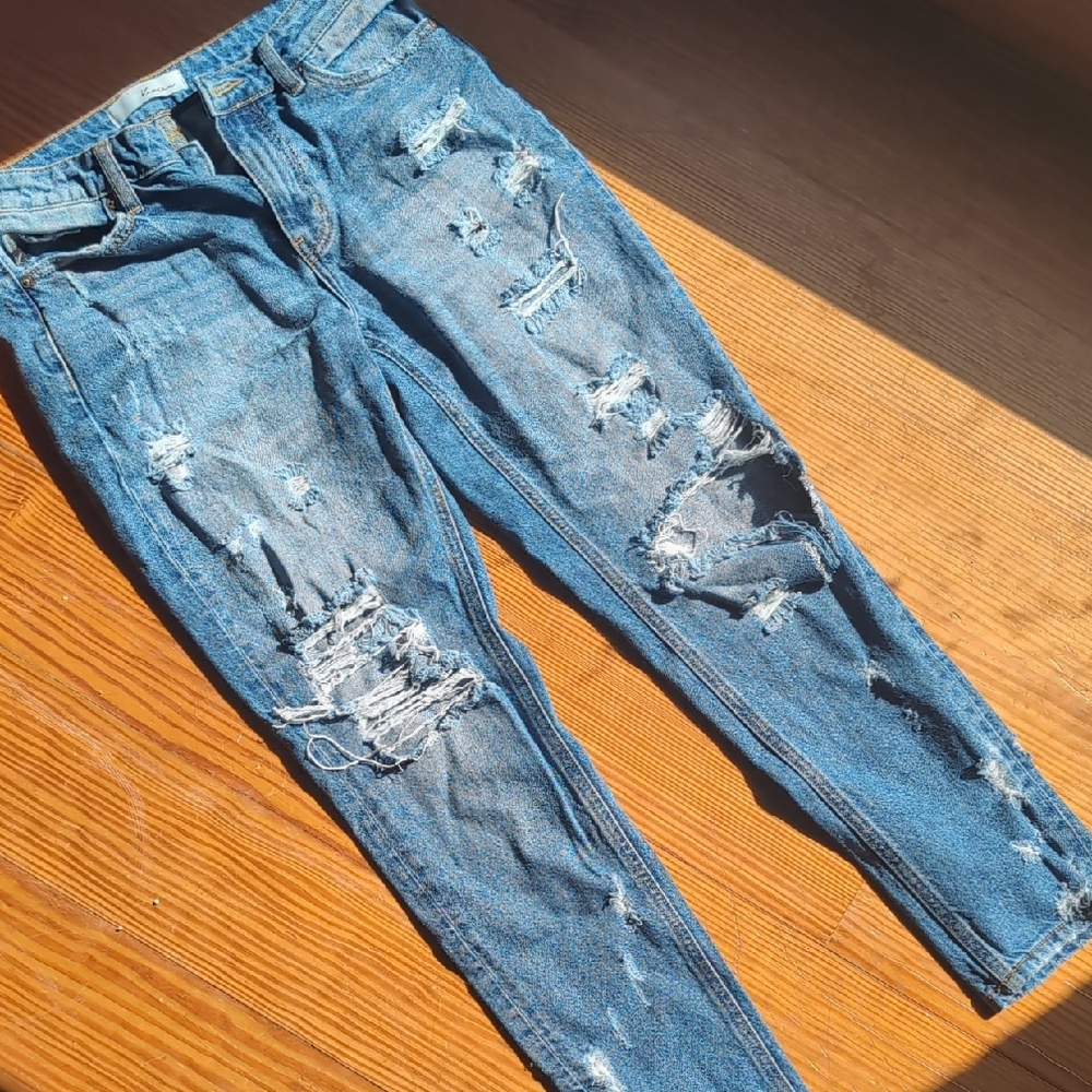 KanCan Men's Distressed Skinny Jeans - Blue